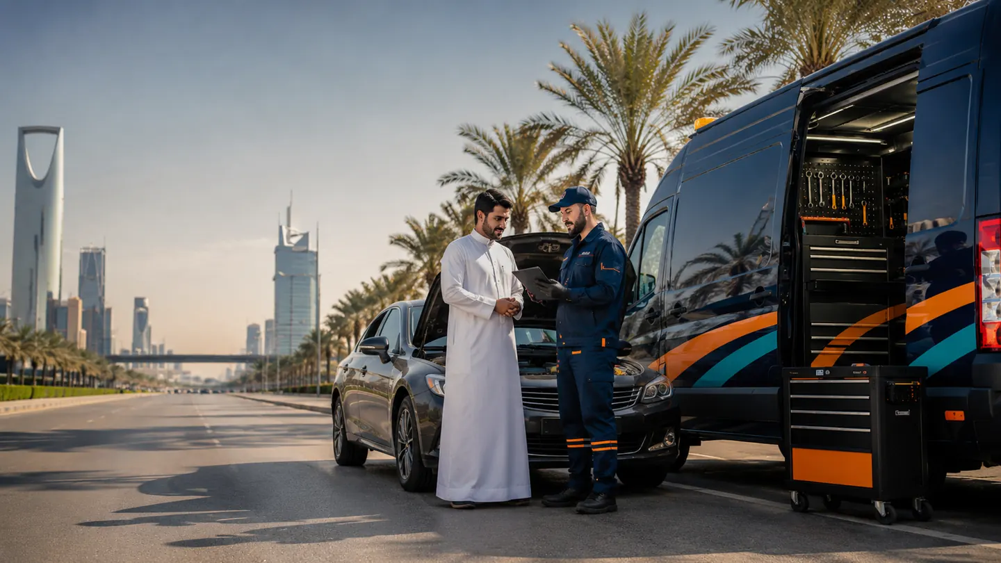 تصليح سيارات متنقل ضمن خدمات ورشة متنقلة الرياض